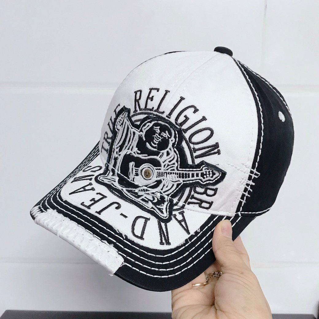 Mũ lưỡi trai ông địa cầm đàn  xuất khẩu (màu đen phối trắng )