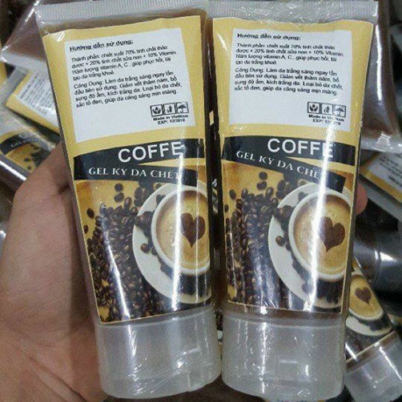 [HCM]GEL TẨY TẾ BÀO CHẾT FACE VÀ BODY HƯƠNG CAFE.