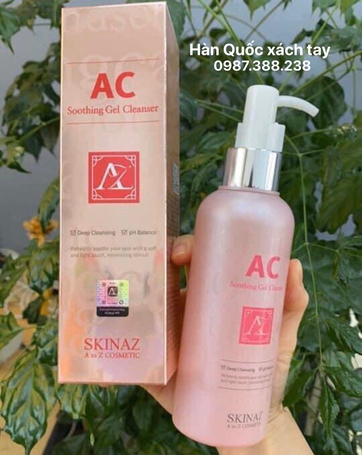 Sữa rửa mặt cao cấp 4in1 cân bằng pH ngừa mụn trắng da AC Skinaz 180ml nội địa Hàn