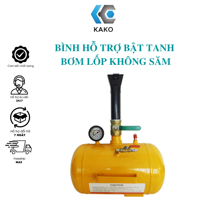 Bình hỗ trợ bật tanh bơm lốp không săm KAKO Bình hơi hỗ trợ cho xe tải, bình tích khí cho vỏ xe không trợ lực hỗ trợ bánh ra.
