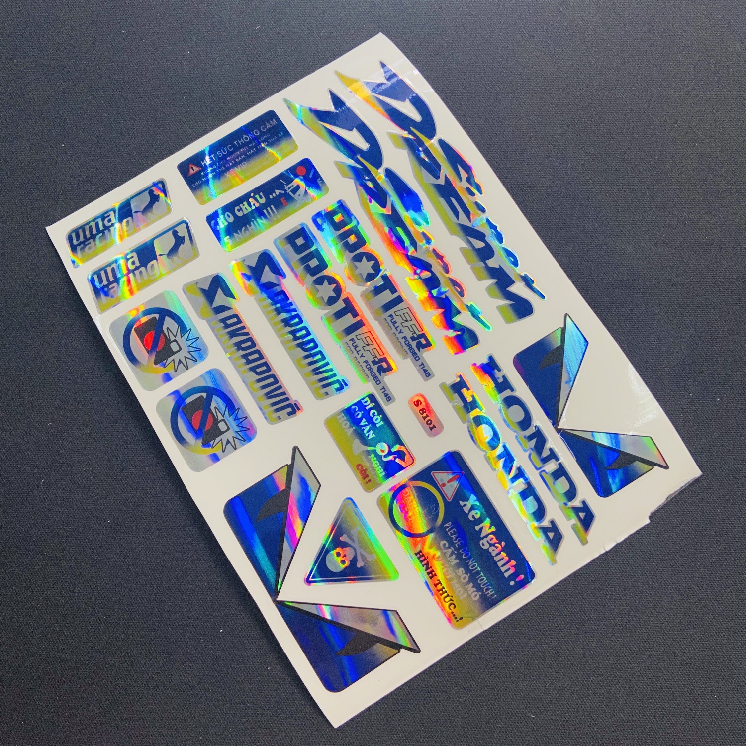 TRỌN Bộ tem logo, tem crom bóng phản quang dán xe máy DREAM, SUPER DREAM (NHIỀU STICKER)