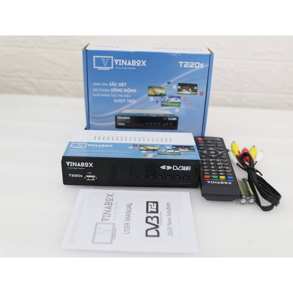 [HCM]Đầu thu Mặt Đất DVB-T2 Vinabox T202S - Bảo Hành 12 Tháng - Lưu trữ lên tới 1000 kênh TV và radio