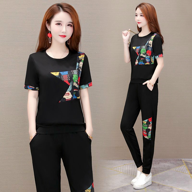 Bộ thun thể thao họa tiết ngôi sao hình nhân