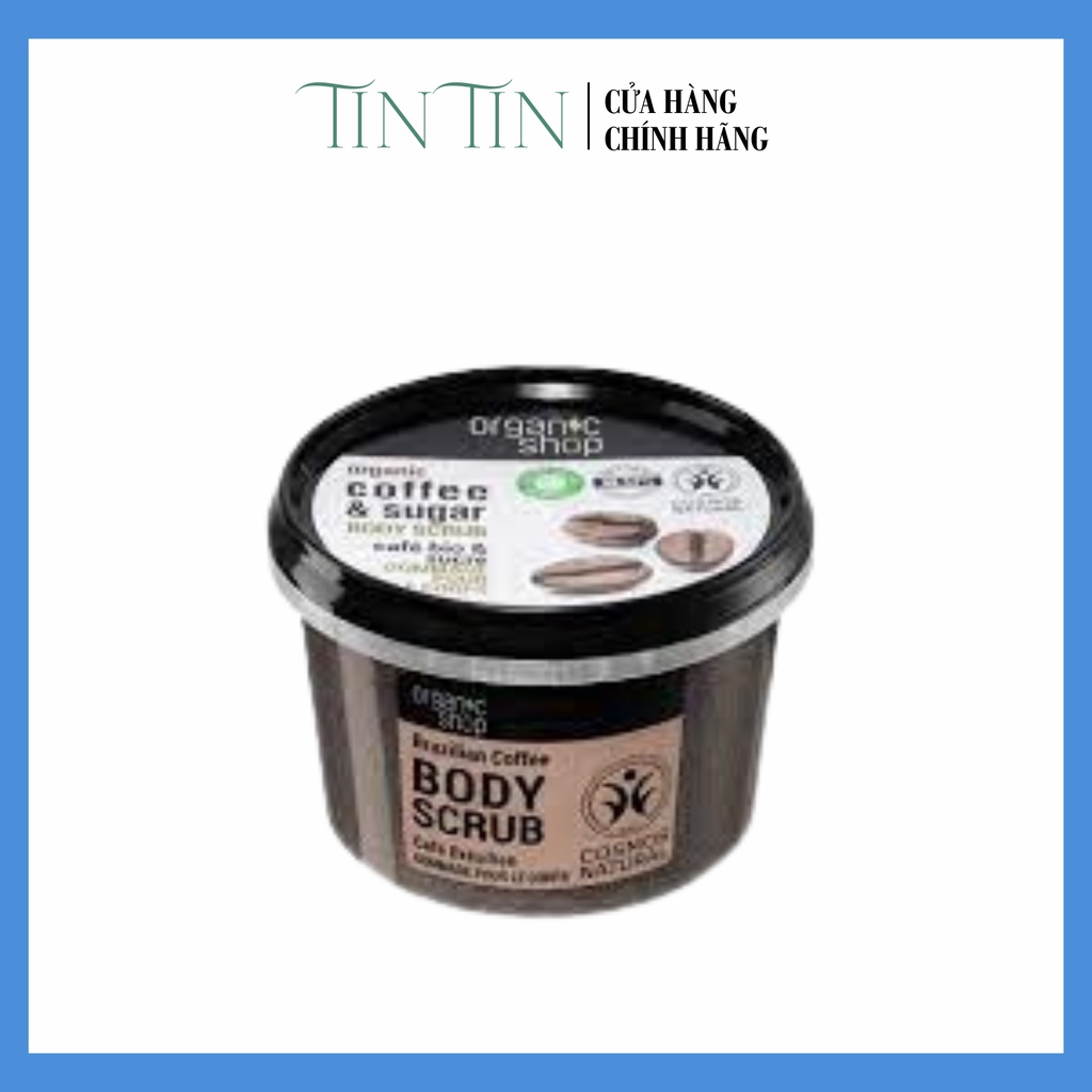 Tẩy Tế Bào Chết Toàn Thân Organic Shop Organic Coffee & Sugar Body Scrub 250ml (Hương Cafe)