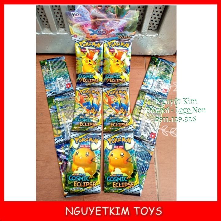 Combo 1 Dây Thẻ Bài Giấy Pokemon 12 Gói - Gói gồm 8 Thẻ