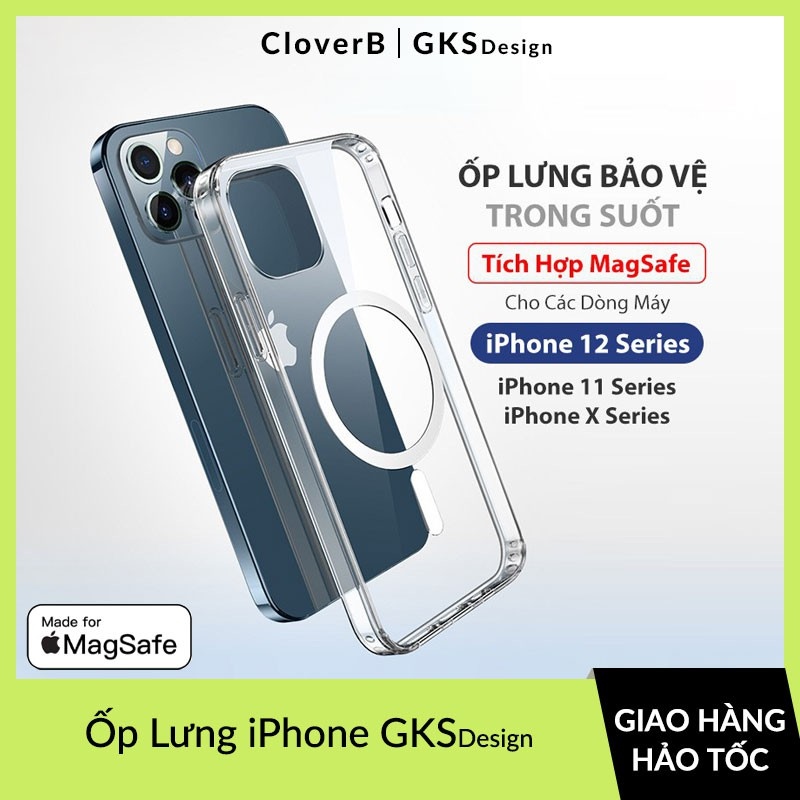 Ốp magsafe iphone 12 retro magsafe case iphone 11/11 pro/11 pro max/x/xs/xr/xs max trong suốt tích hợp không dây