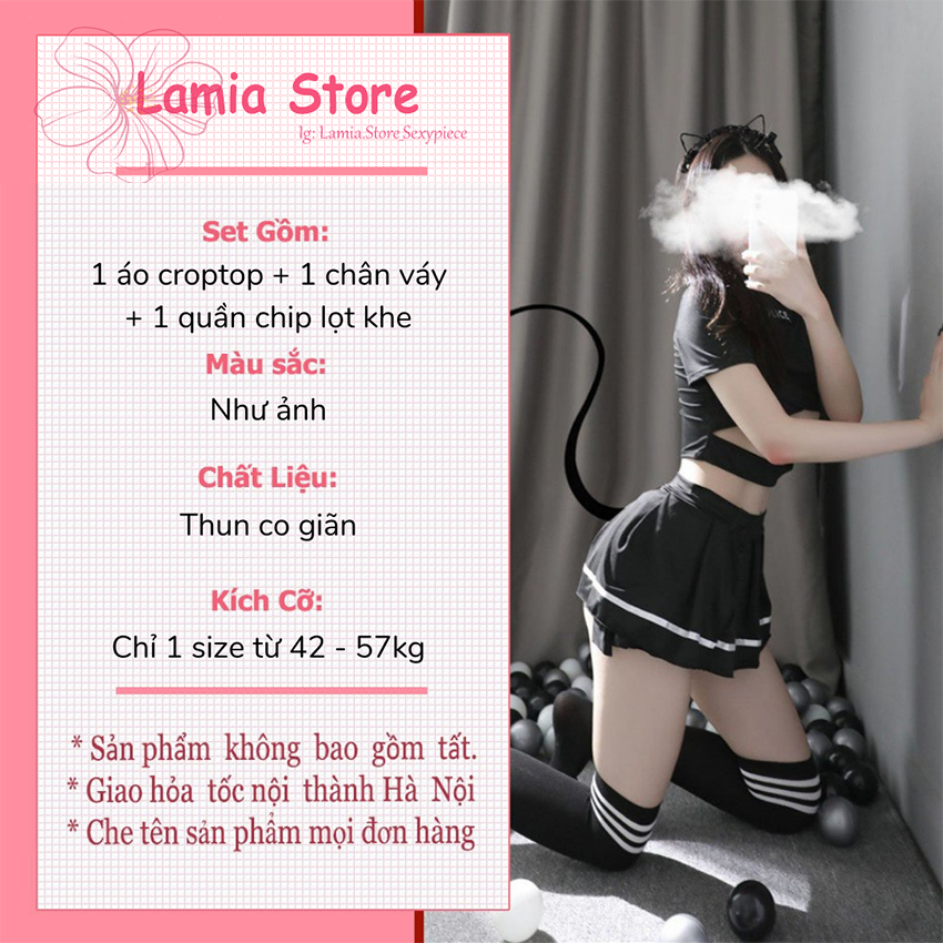 Đồ ngủ cosplay sexy tiếp viên - bộ đồ ngủ sexy cosplay cổ động viên sexy sleepwear - tenis - lamia store