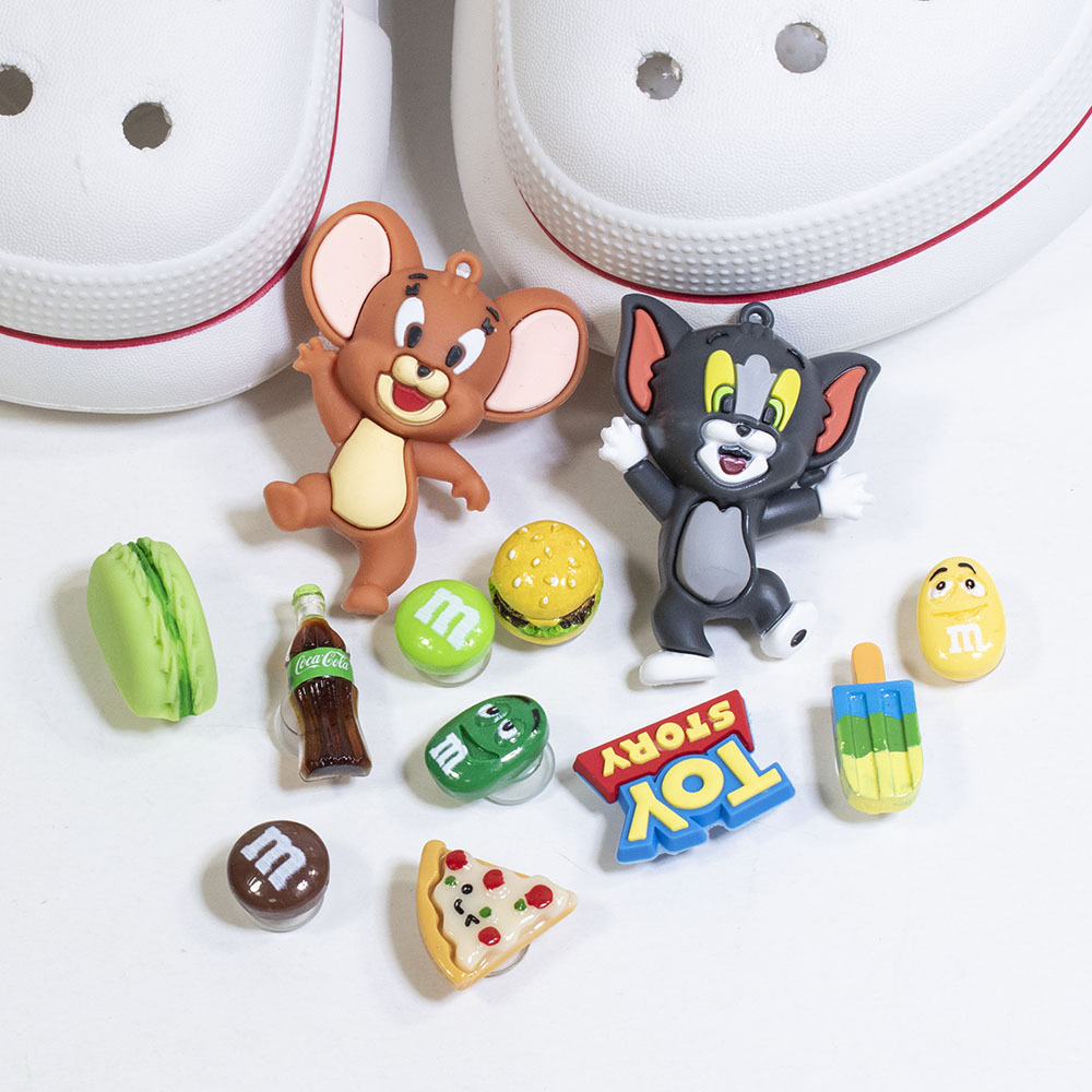 Bộ Sticker Charn Nổi Tom Và jerry Gắn Dép Crocs