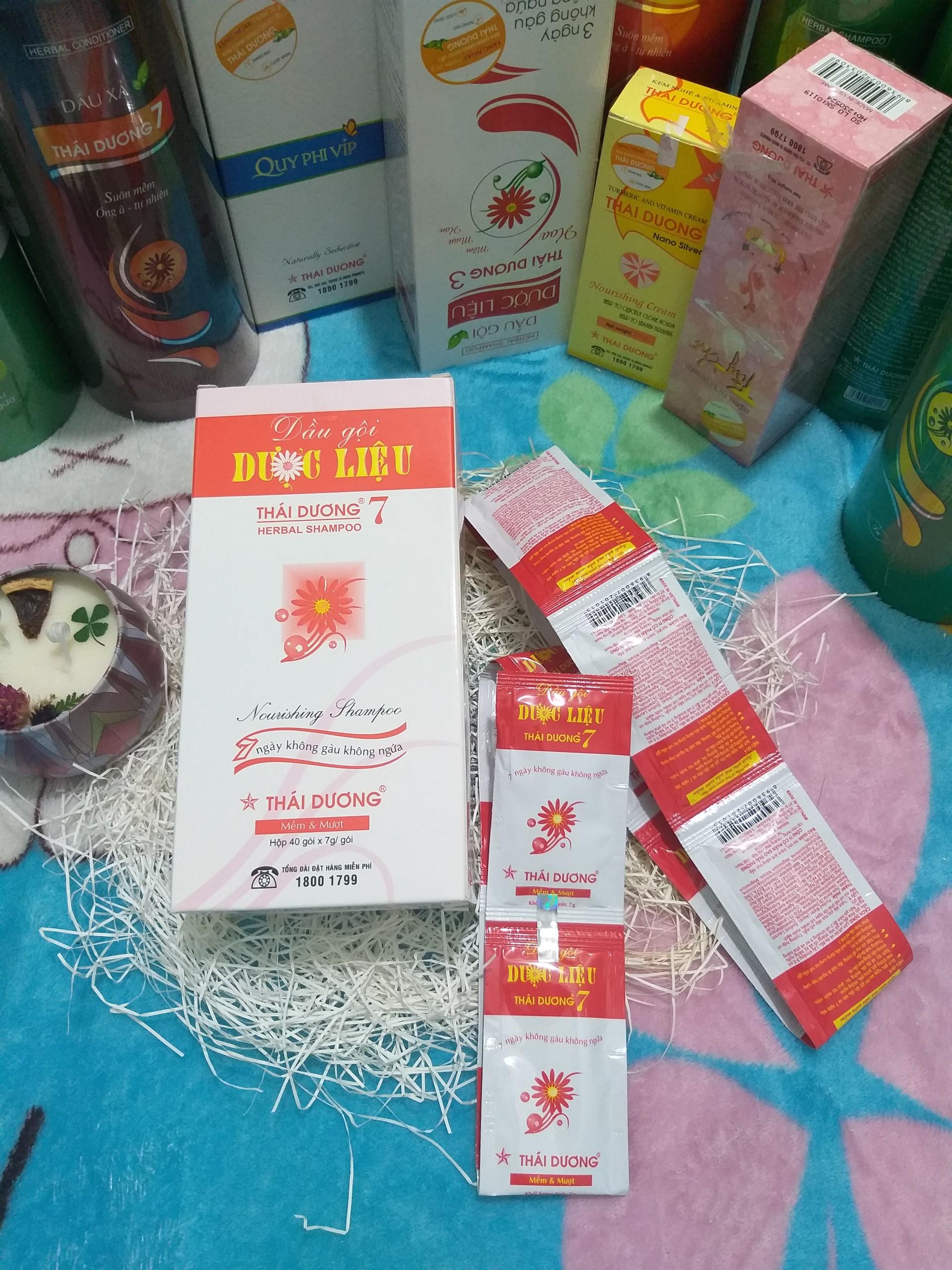 [HCM]Dầu gội dược liệu Thái Dương 7 - Hộp 40 gói