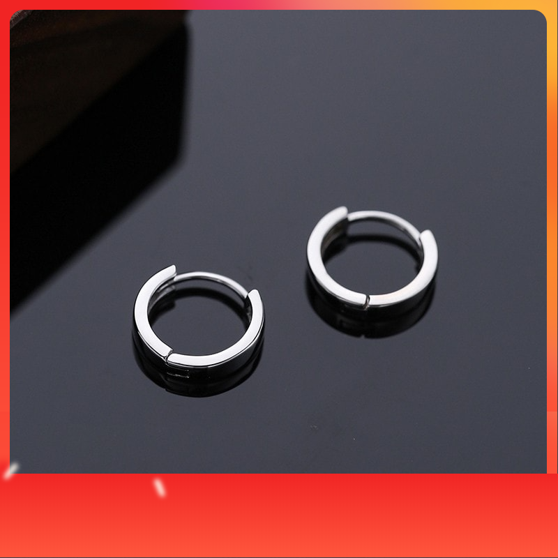 Bông tai bấm trơn bạc ta unisex bông tai nam nữ, khuyên tai nam nữ -phát hiện giả đền gấp 100 lần bông tai nam nữ bạc ta, khuyên tai bạc ta- Thỏ Silver JIRE