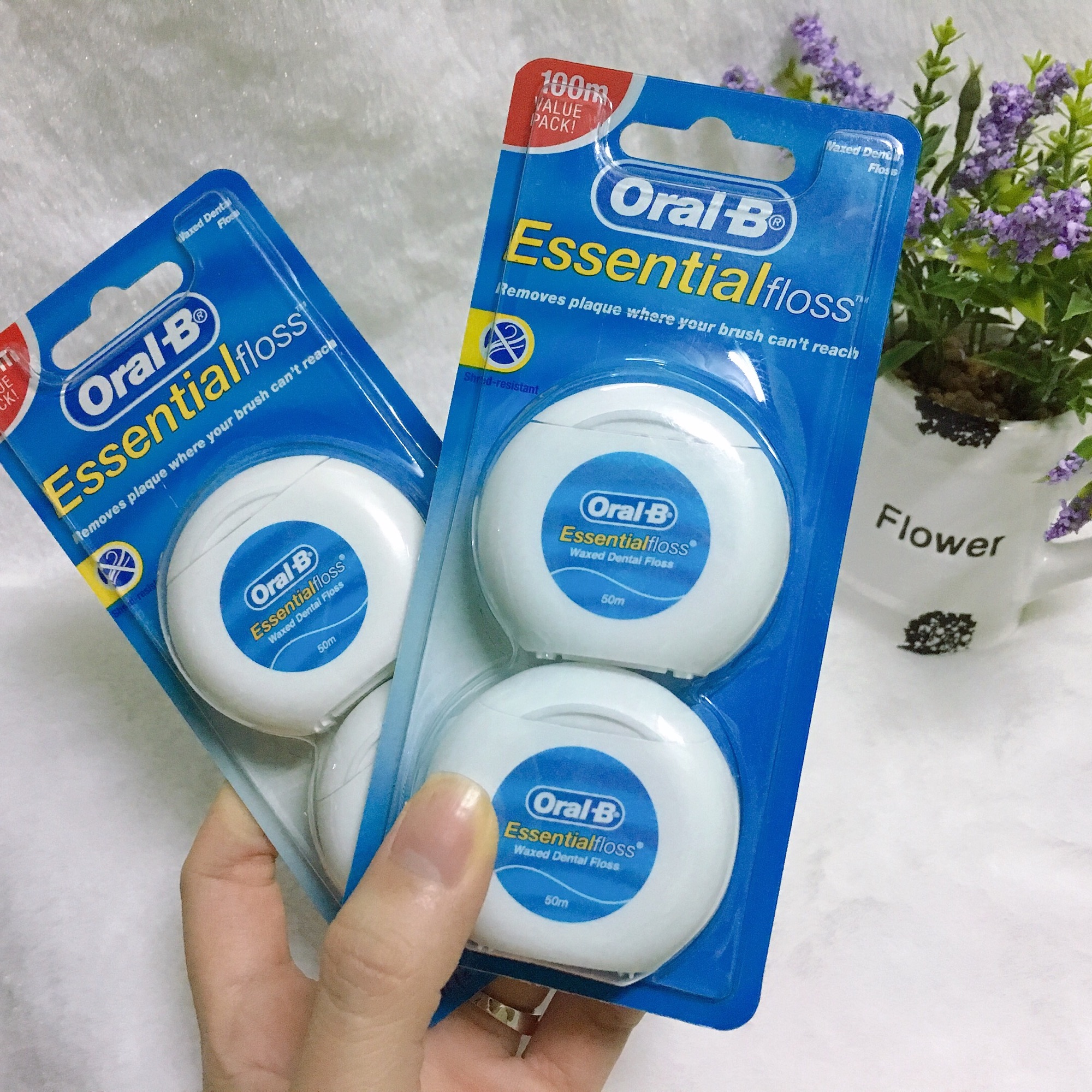 Chỉ nha khoa oral-b essential floss vỉ 1 hộp x 50m - hàng úc