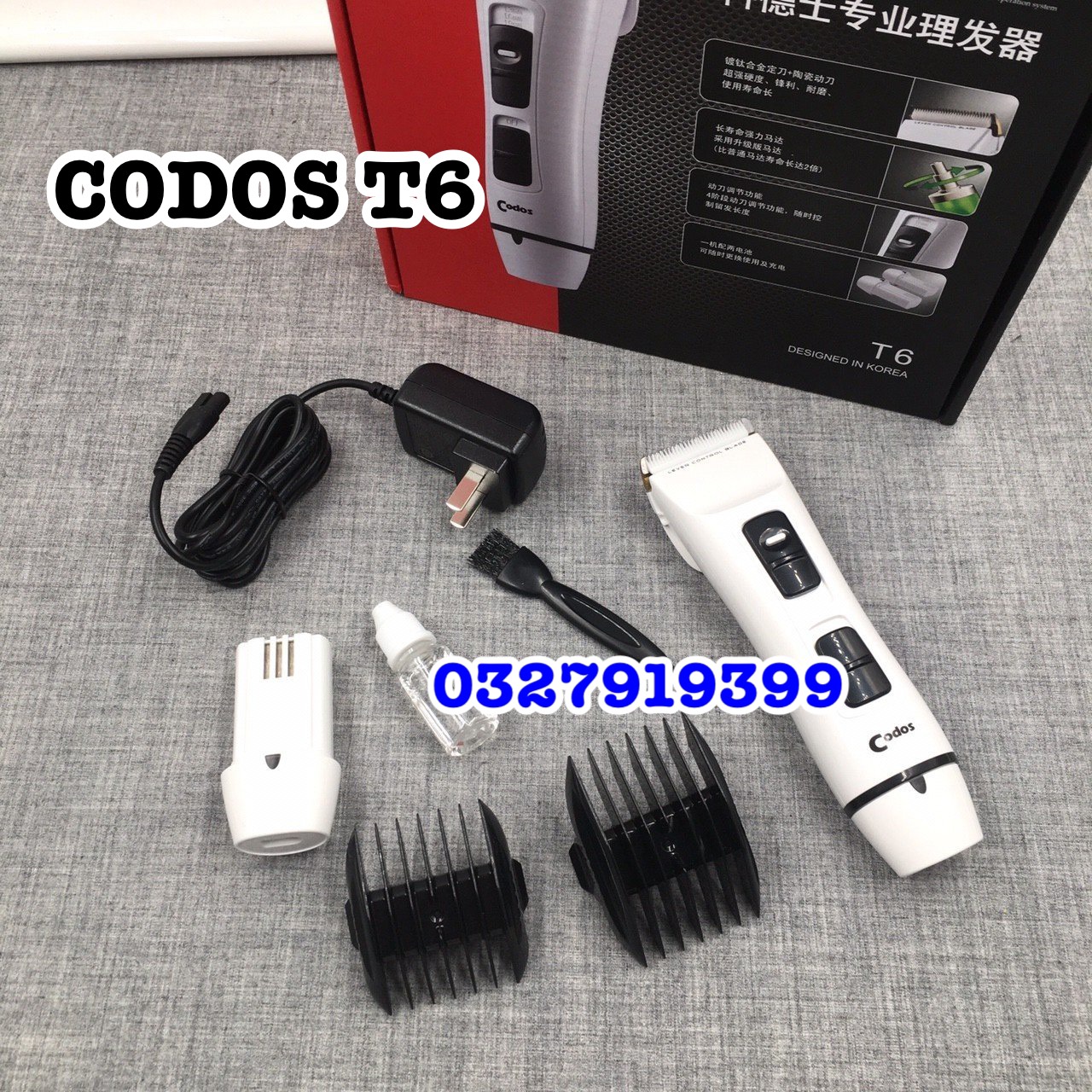 ✅ Tông đơ cắt tóc 2 pin chuyên nghiệp CODOS T6