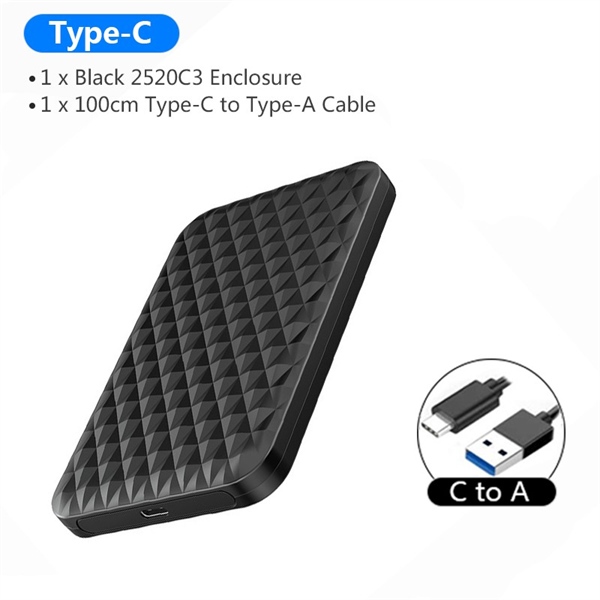 Box ổ cứng orico 2520c3-bk-ep 2.5 inch sata usb 3.1 type-c