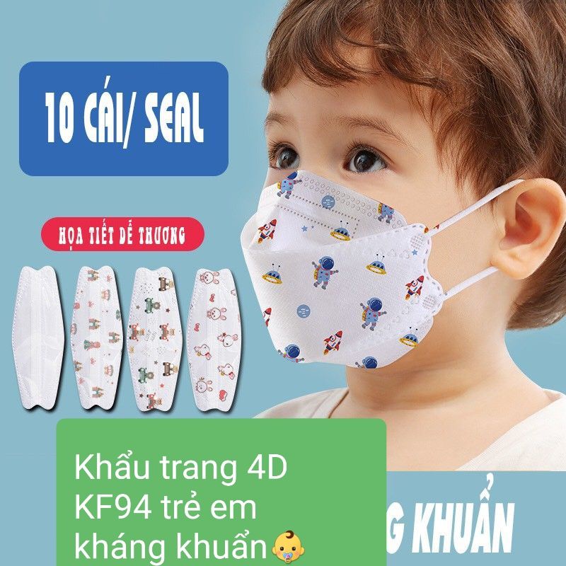 Túi 10 chiếc khẩu trang 4d mask kf94 trẻ em