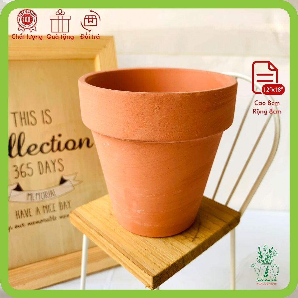 Chậu đất nung fi 8cm trồng sen đá, xương rồng, cây cảnh mini