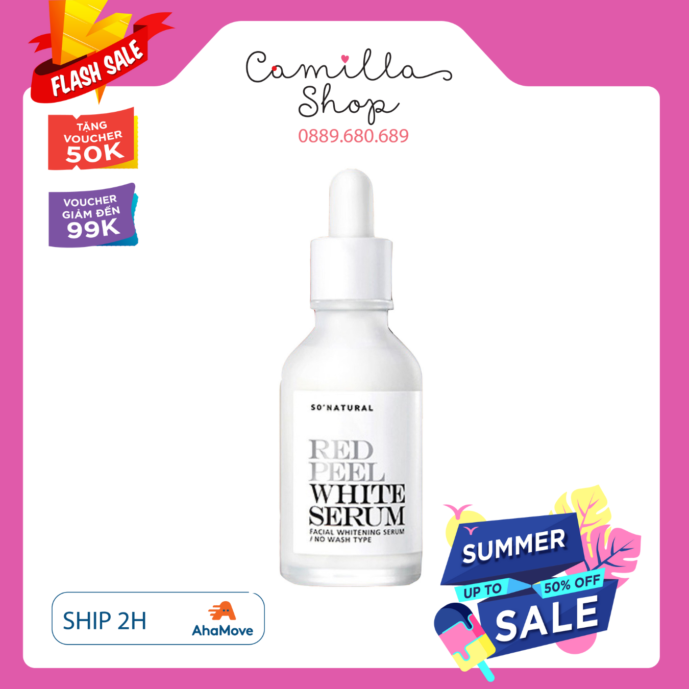 Serum peel da red peel white so natural ức chế mờ nám hiệu quả 35ml