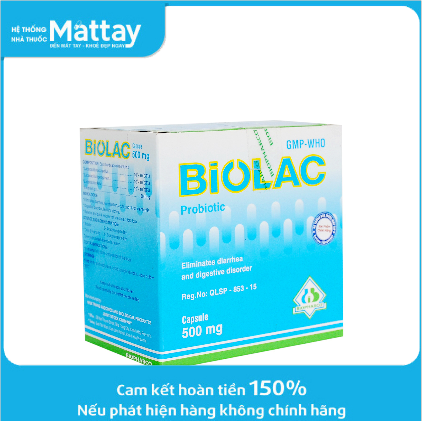 Men ví sinh BIOLAC Chai 100 viên