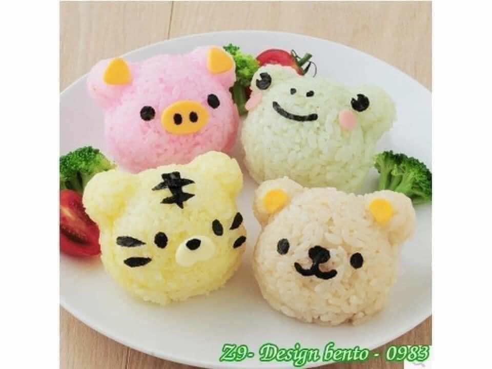 Khuôn cơm hình thú ngộ nghĩnh cho bé iu, 1 bộ 6 khuôn
