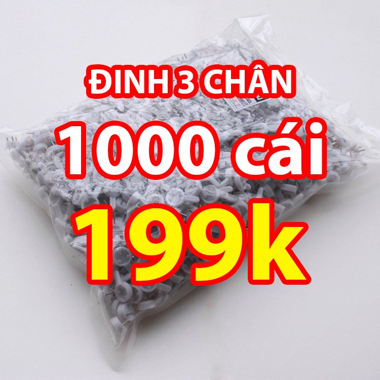 Giá sỉ túi 1000 đinh ghim ba chân treo khung tranh không cần khoan đục