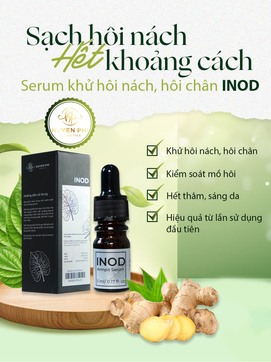 [che tên sp] Serum INOD Khử Mùi Hôi nách Hôi chân Huyền Phi, giảm thâm, sáng da