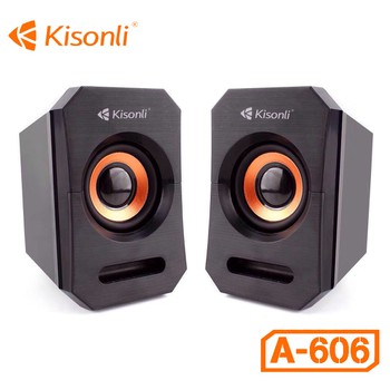 Loa nghe nhạc Kisonli 2.0 A606 nguồn USB 5V tiện lợi, Loa nghe nhạc PC laptop điện thoại âm thanh hay