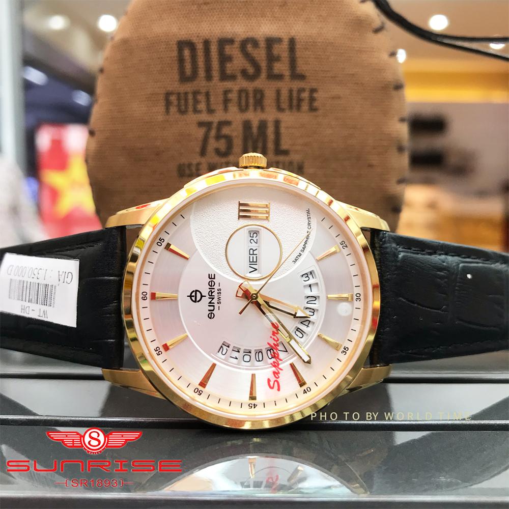 Đồng Hồ Nam Sunrise 1130SA Full hộp , túi , thẻ bảo hành, Sapphire chống xước , chống nước