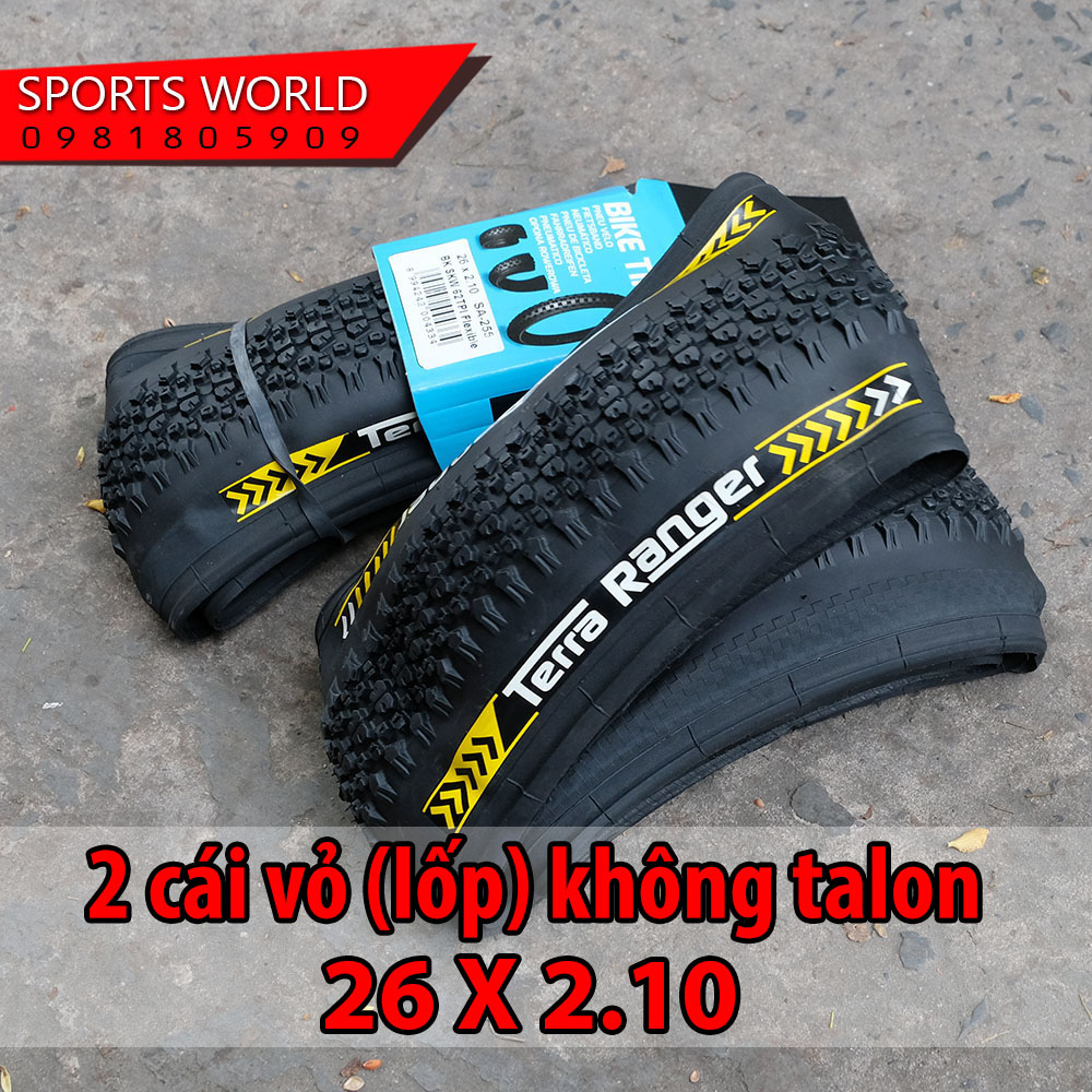 2 cái vỏ lốp không talon 26 x 2.1 gai MTB SA-255 - DELI-TIRE hàng INDONESIA