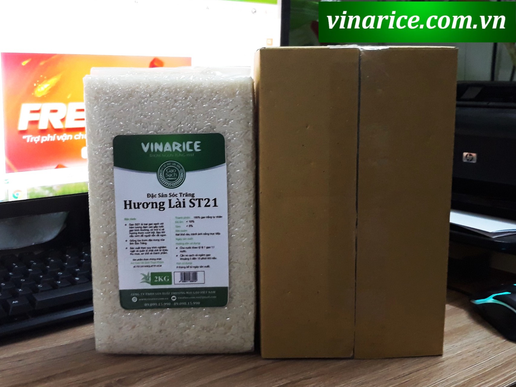 Gạo đặc sản sóc trăng hương lài st21 - túi ép chân ko 2kg - thơm ngon đặc biệt