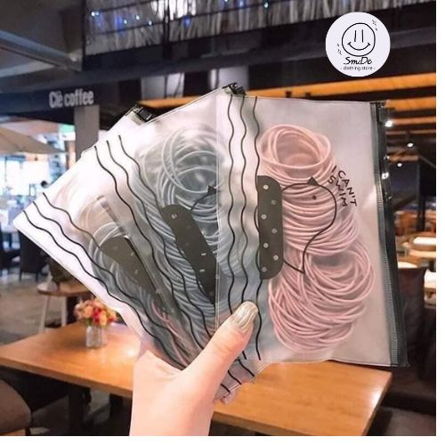 Set 100 dây chun cột tóc trơn mix màu dày dặn dây thun nịt không đau tóc nhiều màu