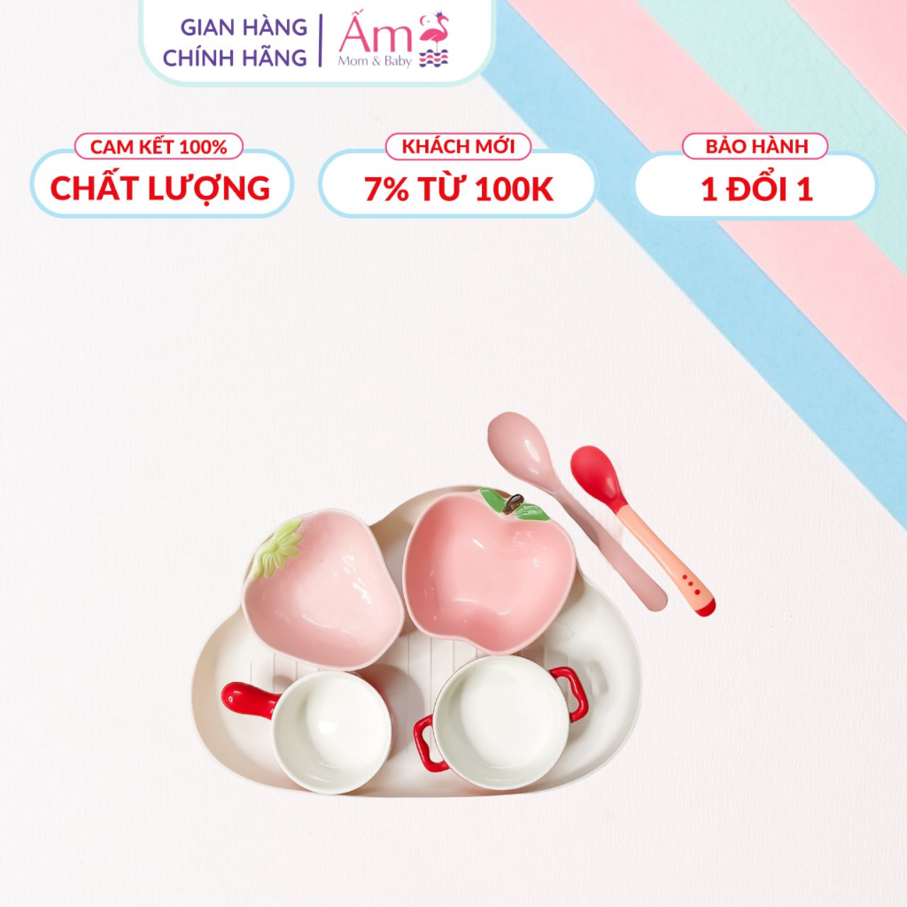 Bộ Bát Ăn Dặm Cho Bé Kiểu Nhật Cỡ Plus Ấm Baby Cho Độ Tuổi Từ 6 Tháng Màu Sắc Bắt Mắt Nhiều Mẫu Lựa Chọn