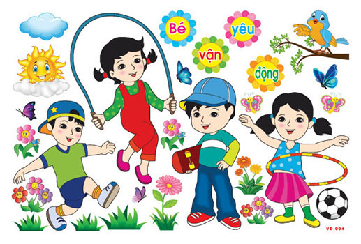 Decal mầm non-bé yêu vận động vd-004 khổ lớn 127x80