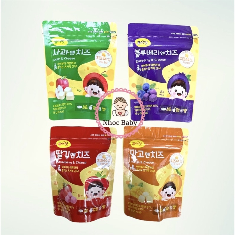 Phô mai sấy lạnh Naebro cho bé 7m  (túi zip 16gram)