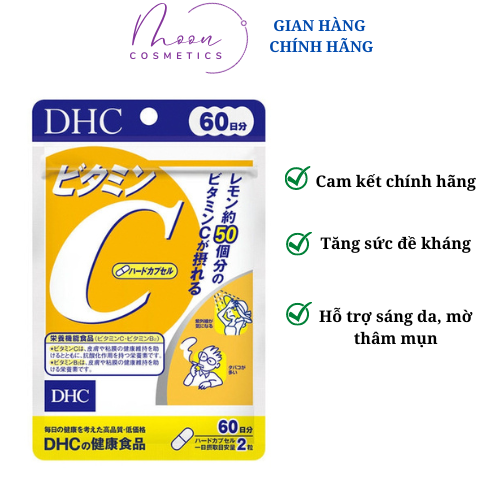 Dhc vitamin c hard capsule - viên uống bổ sung vitamin c 60 ngày