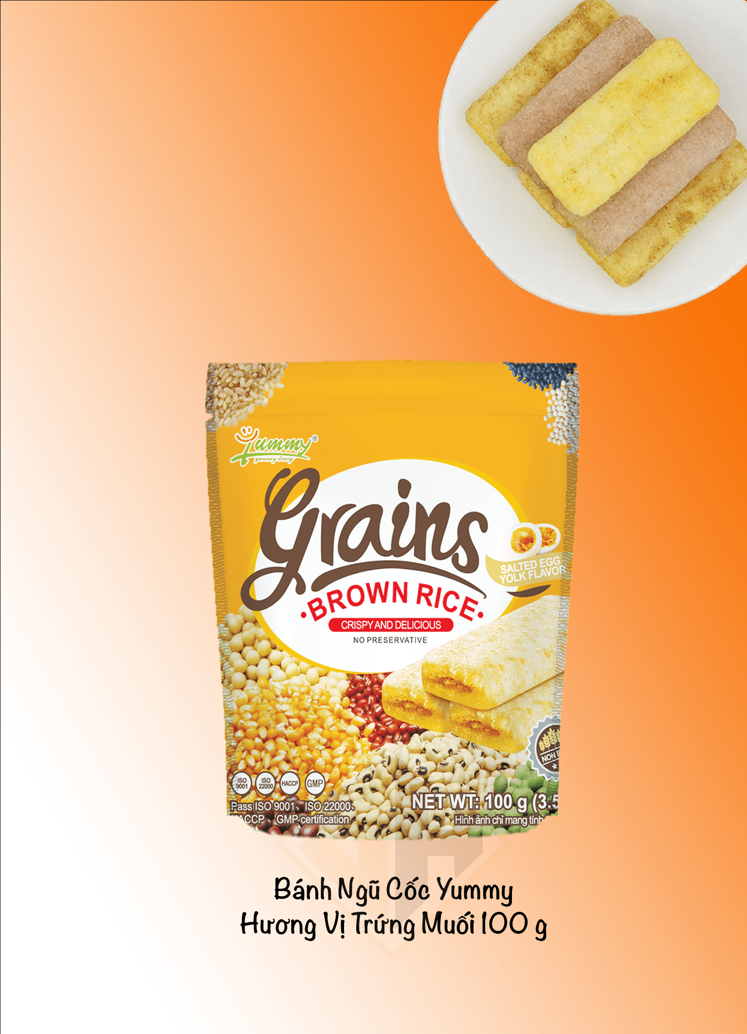 Bánh ngũ cốc yummy hương vị trứng muối 100 g