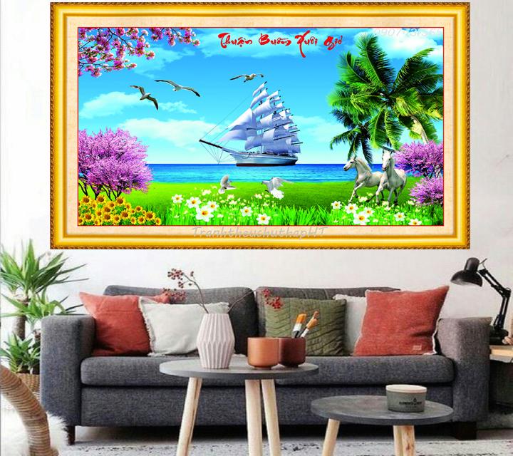 [HCM]Tranh đính đá thuận buồm xuôi gió VS134 – Tự đính