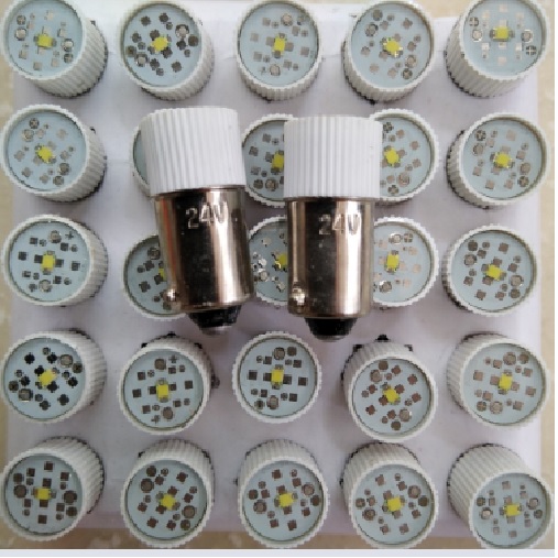 BÓNG LED 24V DC/AC ĐUÔI GÀI 9MM BA9S MÀU TRẮNG