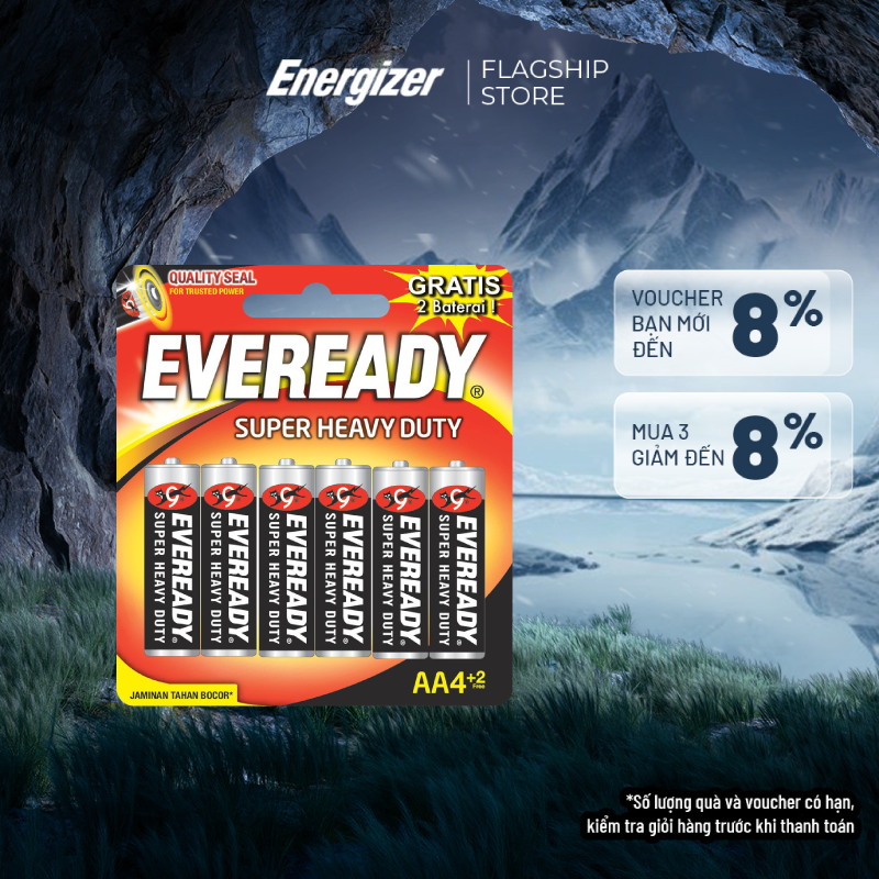 Pin eveready super h.duty 1215 bp4+2 aa