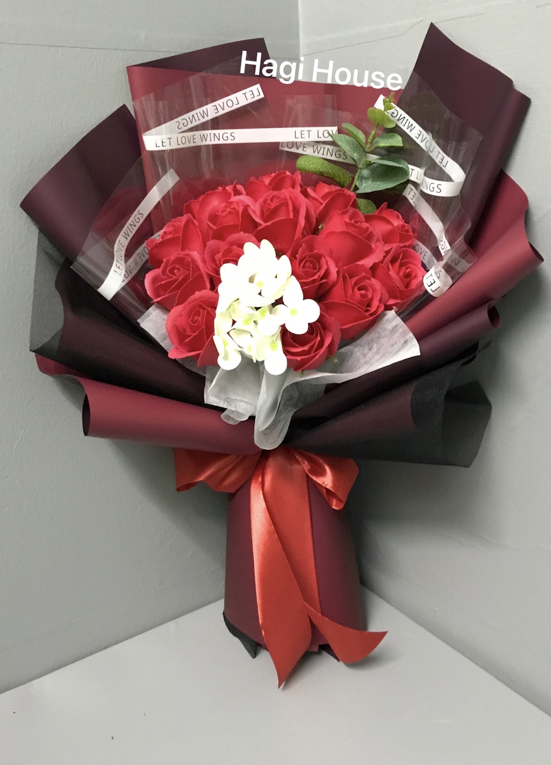 Hoa sáp thơm bó đứng 15 bông vĩnh hằng hàng sẵn dùng làm quà tặng ngày sinh nhật ngày lễ 20-10 lễ 8-3