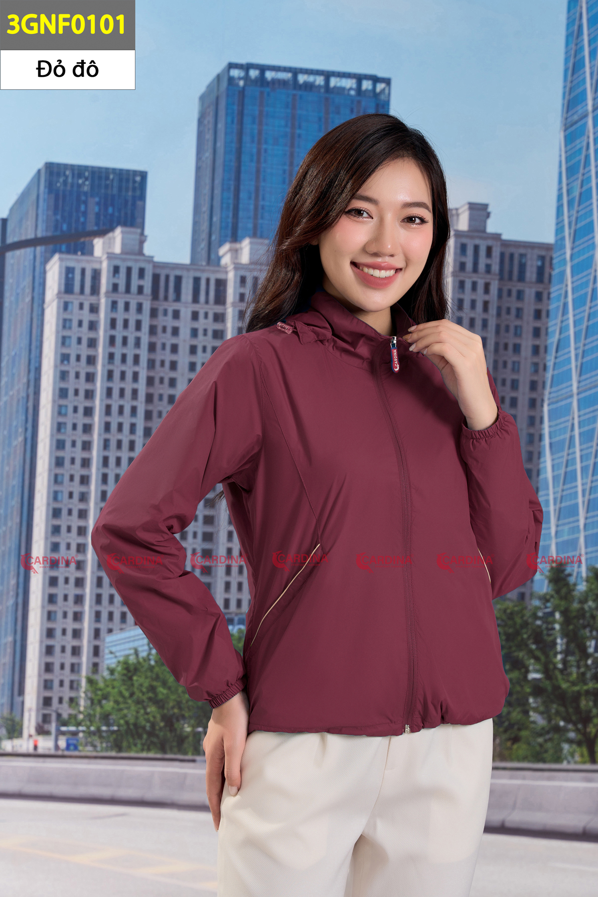 Áo Khoác Gió Nữ Cardina Nhật bản 2 Lớp Mới 2023 - Vải gió chống nước - Áo khoác dù nữ cardina Nhật Bản