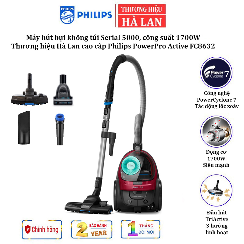Dutch Philips PowerPro active fc8632 serial 5000 bagless vacuum cleaner, Power 1700W-import