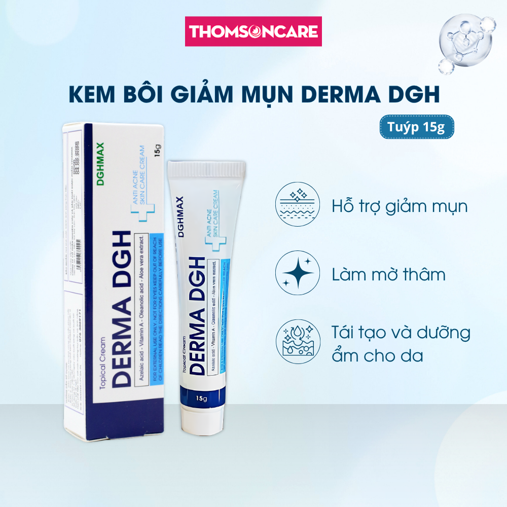 Kem chấm mụn Derma DGH giảm mụn viêm, mờ thâm, dưỡng ẩm cho da mềm mịn - Tuýp 15g
