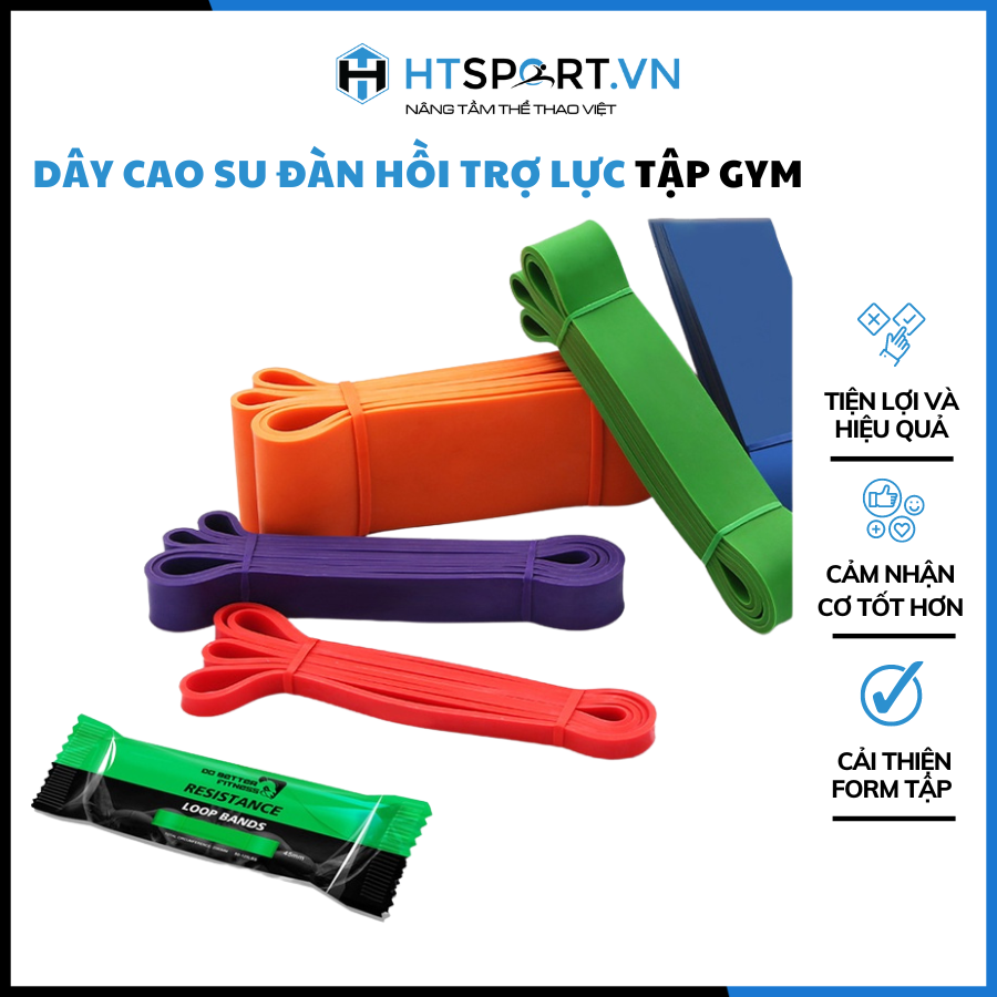 Dây Kháng Lực Dobetter, Dây Cao Su Đàn Hồi Trợ Lực Power Band Cao Cấp Dobetter Chính Hãng Tập Gym Thể Hình Tại Nhà