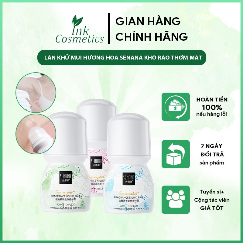Lăn khử mùi hương hoa senana 50ml khử mùi hôi dưới vùng cánh tay, giúp làn da khô ráo hương thơm tươi mát