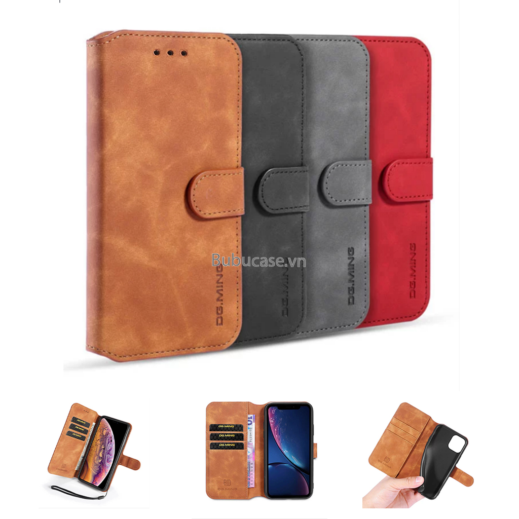 Bao da iphone cao cấp kèm ngăn đựng thẻ thiết kế sang trọng dành cho iphone 12 / 12 pro / 12 promax / 13 / 13 pro / 13 promax