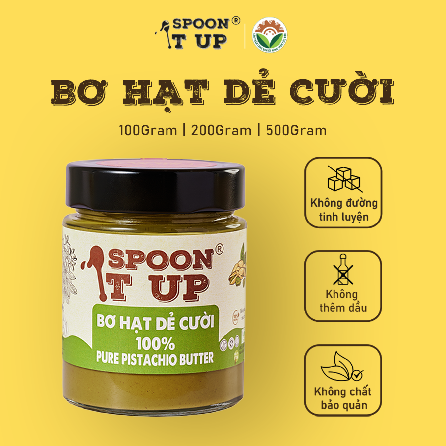  Bơ Hạt Dẻ Cười – Pistachio Paste Spoon It Up 1kg–5kg Không Đường Thích Hợp Với Làm Bánh 