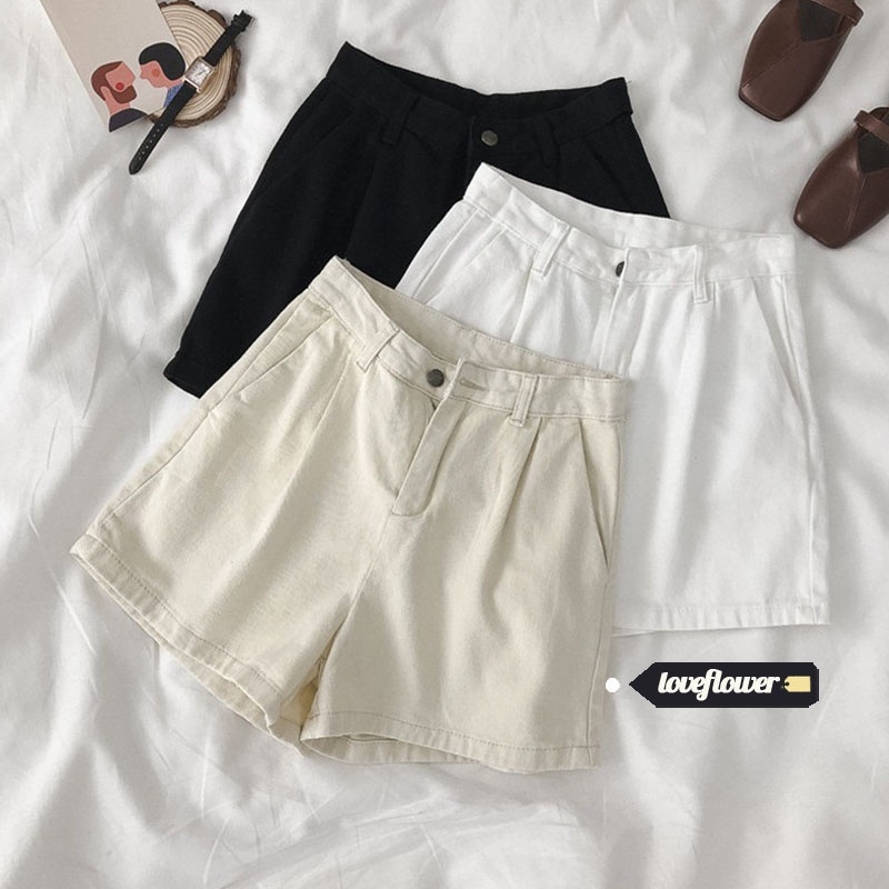 【hot sell】 Quần Đùi short lửng jean Dm Lưng Cao Ống Rộng Cá Tính Cho Nữ QJ10