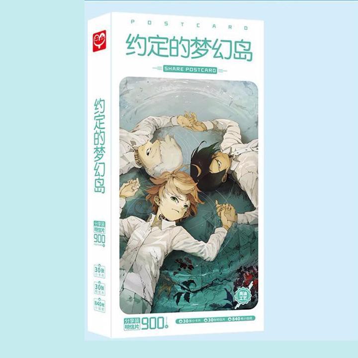 Hộp ảnh Postcard Miền Đất Hứa The Promised Neverland có lomo ảnh dán in hình anime chibi Hộp ảnh Postcard Miền Đất Hứa The Promised Neverland có lomo ảnh dán in hình anime chibi