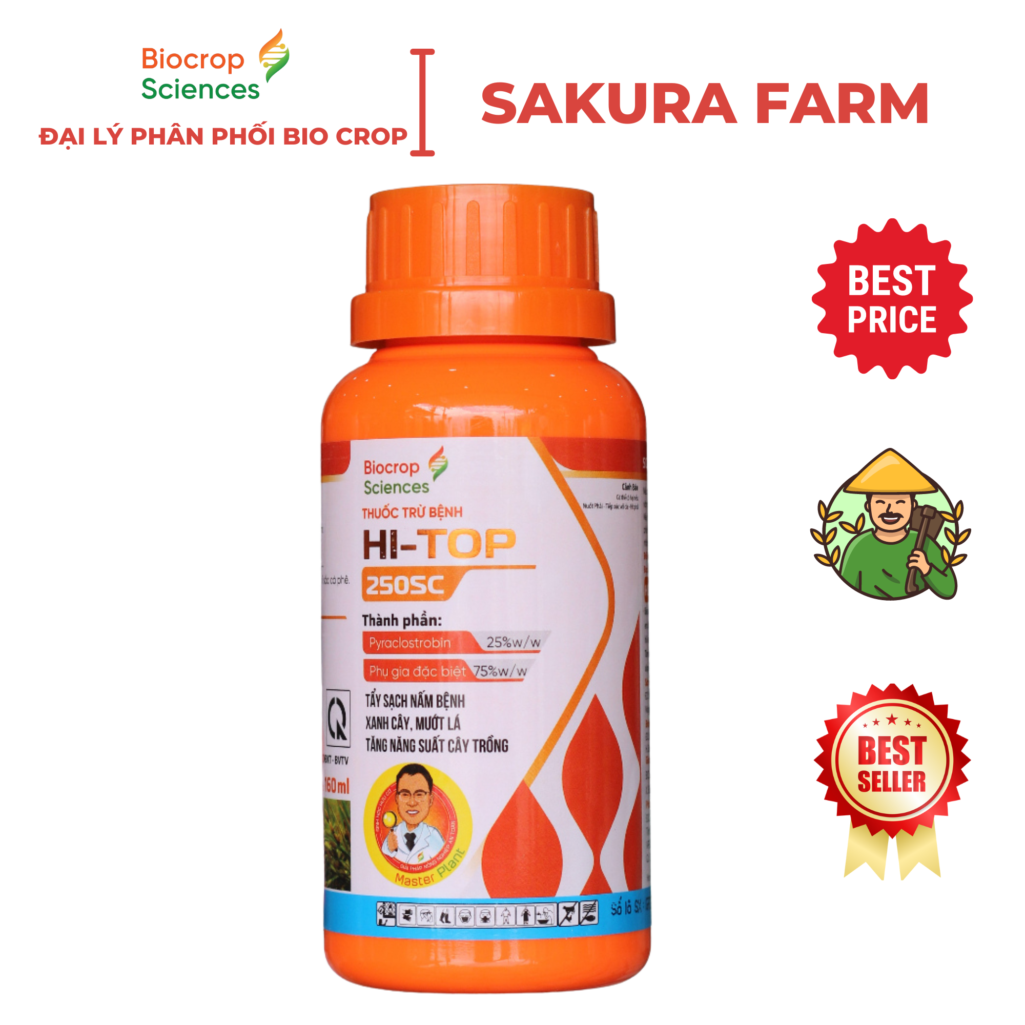 Hi-Top 250SC chế phẩm tẩy sạch nấm bệnh cây trồng Biocrop chai 160ml