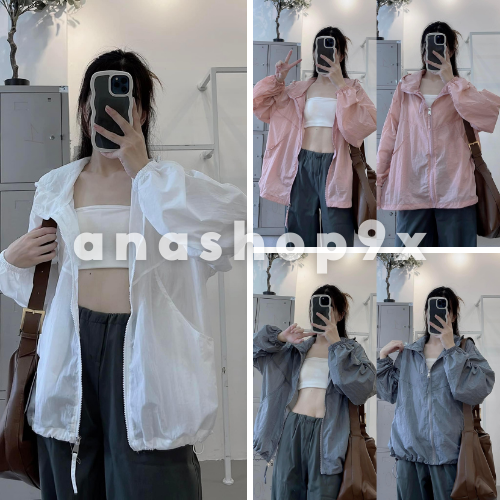 Áo khoác gió nhãn trơn nhiều màu form rộng basic hottrend hợp mặc mùa thu Hàn Quốc 2023 ANASHOP9X