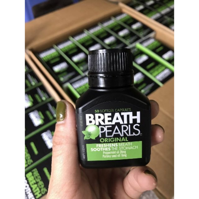 Viên uống hỗ trợ thơm miệng úc breath pearls 50 viên